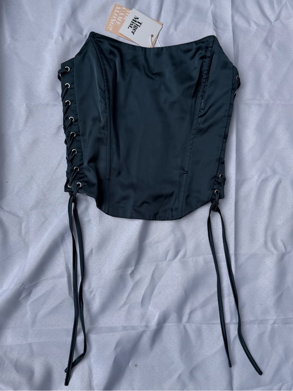 NWT Tiger Mist Black Lace-Up Corset Skirt Panel